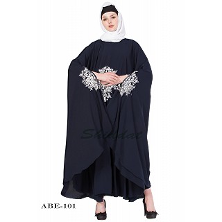 Irani kaftan with embroidery - Navy Blue